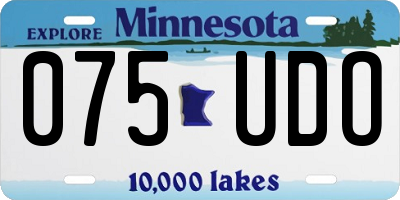 MN license plate 075UDO