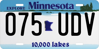 MN license plate 075UDV