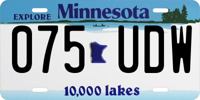 MN license plate 075UDW