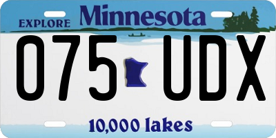 MN license plate 075UDX