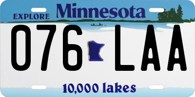 MN license plate 076LAA