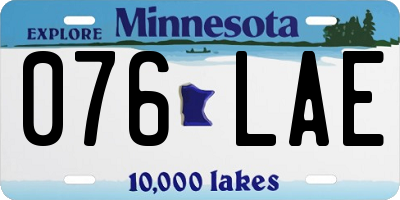 MN license plate 076LAE