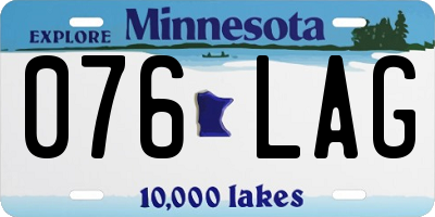 MN license plate 076LAG