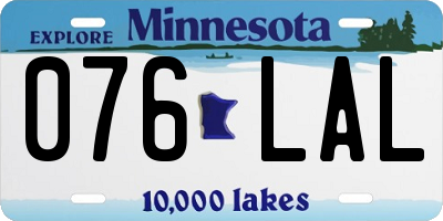 MN license plate 076LAL