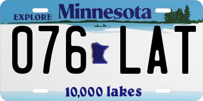MN license plate 076LAT