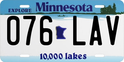 MN license plate 076LAV
