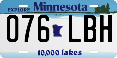 MN license plate 076LBH