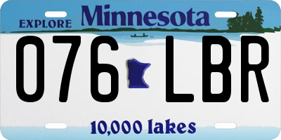 MN license plate 076LBR