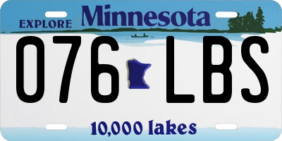 MN license plate 076LBS