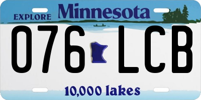 MN license plate 076LCB