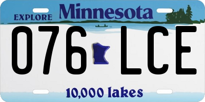 MN license plate 076LCE