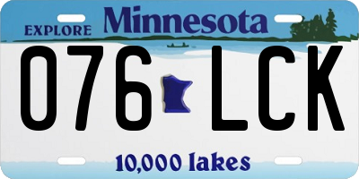 MN license plate 076LCK
