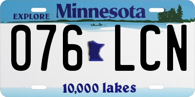 MN license plate 076LCN