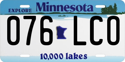 MN license plate 076LCO