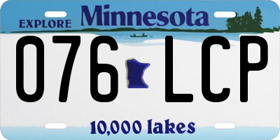 MN license plate 076LCP