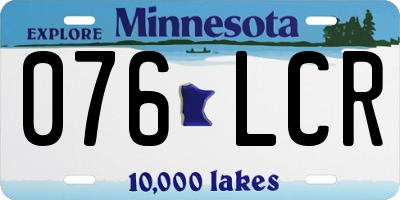 MN license plate 076LCR
