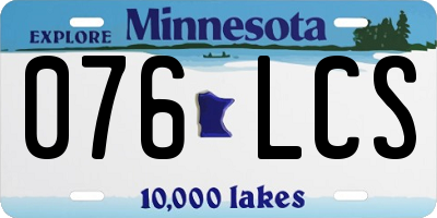 MN license plate 076LCS