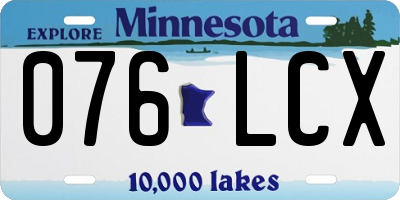 MN license plate 076LCX