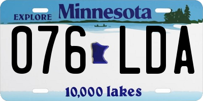 MN license plate 076LDA