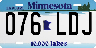 MN license plate 076LDJ