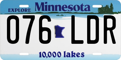 MN license plate 076LDR