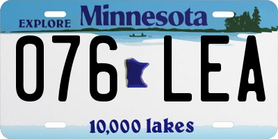 MN license plate 076LEA