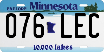 MN license plate 076LEC