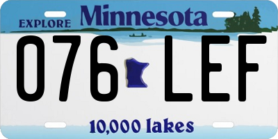 MN license plate 076LEF