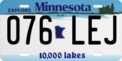 MN license plate 076LEJ
