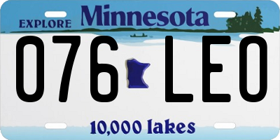 MN license plate 076LEO