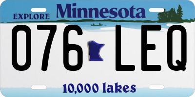 MN license plate 076LEQ