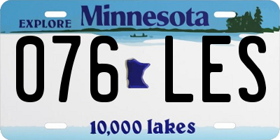 MN license plate 076LES
