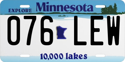 MN license plate 076LEW
