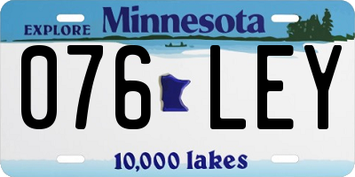 MN license plate 076LEY