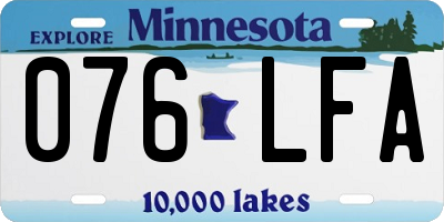 MN license plate 076LFA