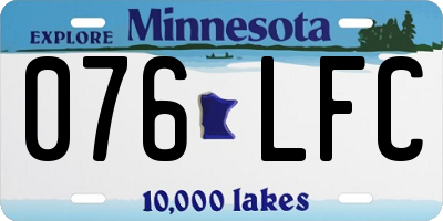 MN license plate 076LFC
