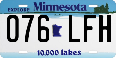 MN license plate 076LFH