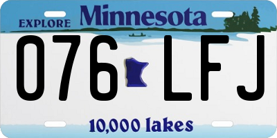 MN license plate 076LFJ