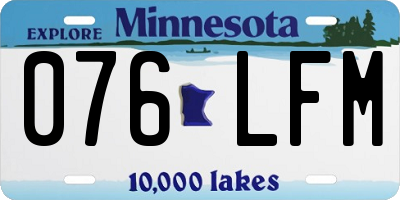 MN license plate 076LFM