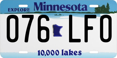 MN license plate 076LFO