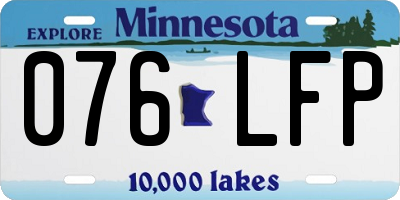 MN license plate 076LFP