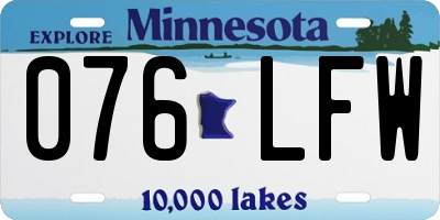 MN license plate 076LFW