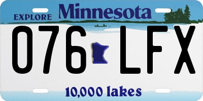 MN license plate 076LFX