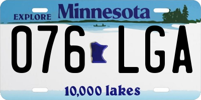 MN license plate 076LGA