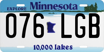 MN license plate 076LGB