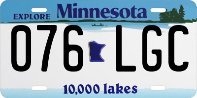 MN license plate 076LGC