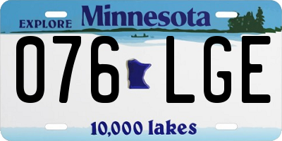 MN license plate 076LGE