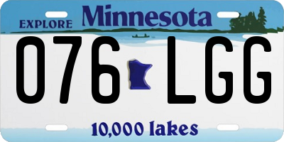 MN license plate 076LGG