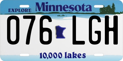 MN license plate 076LGH