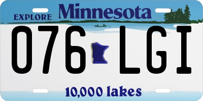 MN license plate 076LGI